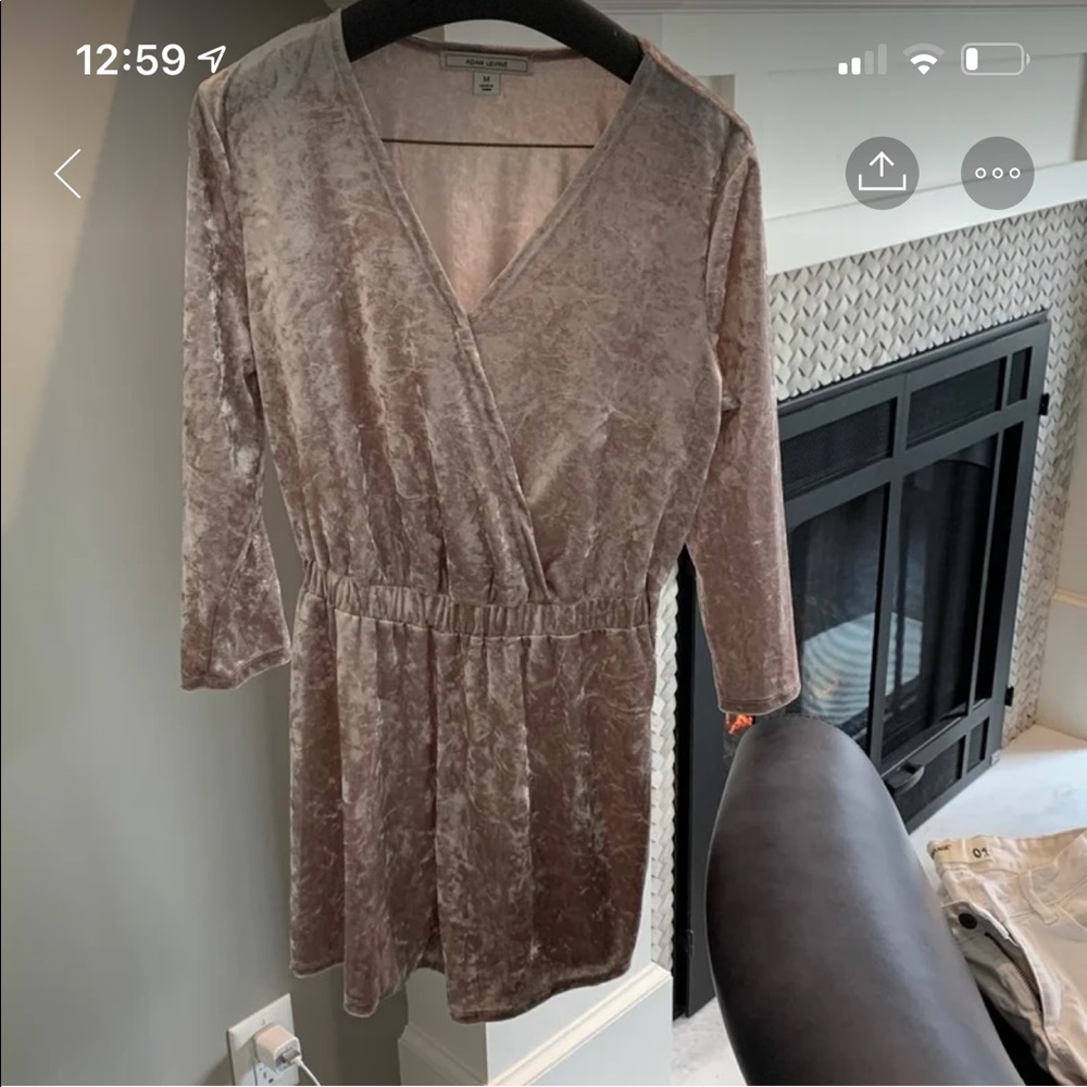 Crushed faux velvet romper